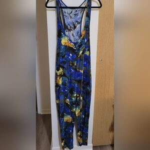 Abstract Blue and Yellow Jumpsuit